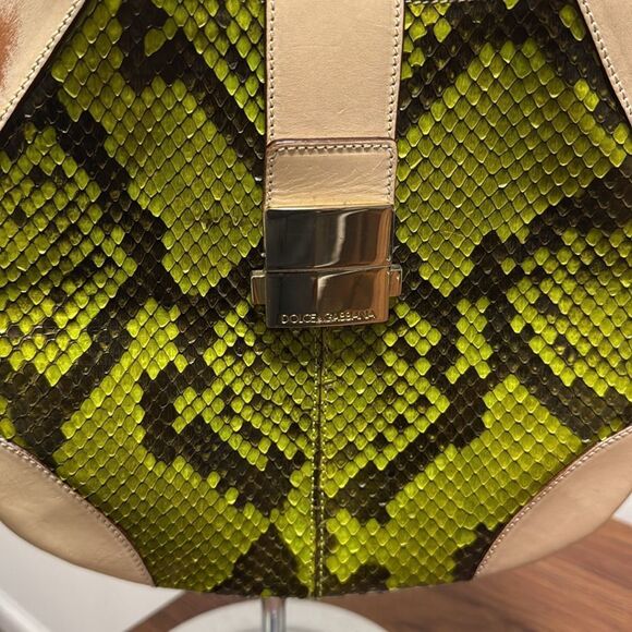 Dolce & Gabbana Python & Leather Satchel Shoulder Bag. - Picture 2 of 8